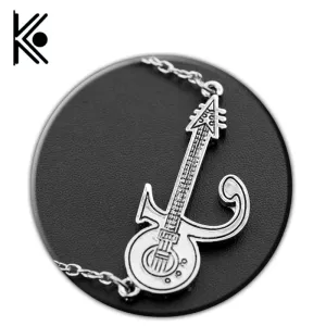 Prince Love Symbol Punk Guitar Pendant,the Purple Rain Men Necklace