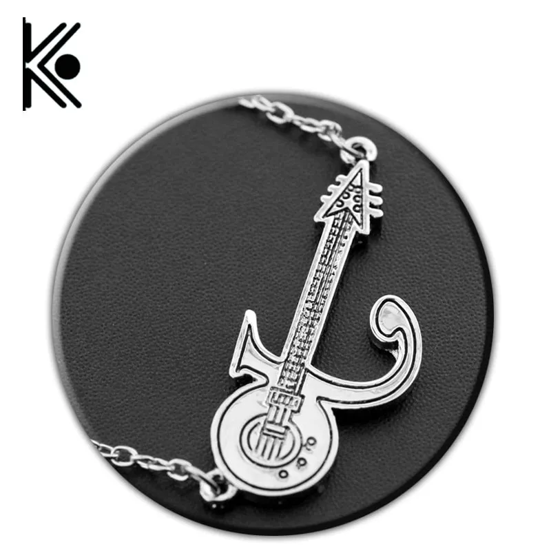 Prince Love Symbol Punk Guitar Pendant,the Purple Rain Men Necklace
