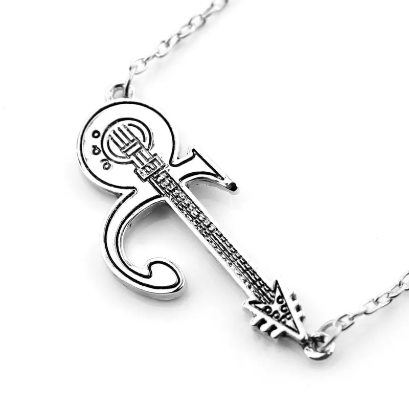 Prince Love Symbol Punk Guitar Pendant,the Purple Rain Men Necklace