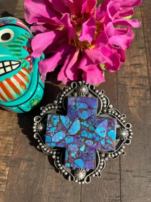 Purple Mohave Turquoise Cross Pendant