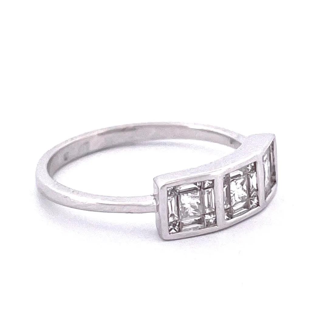 Radiant 14k White Gold Natural Diamond Ring