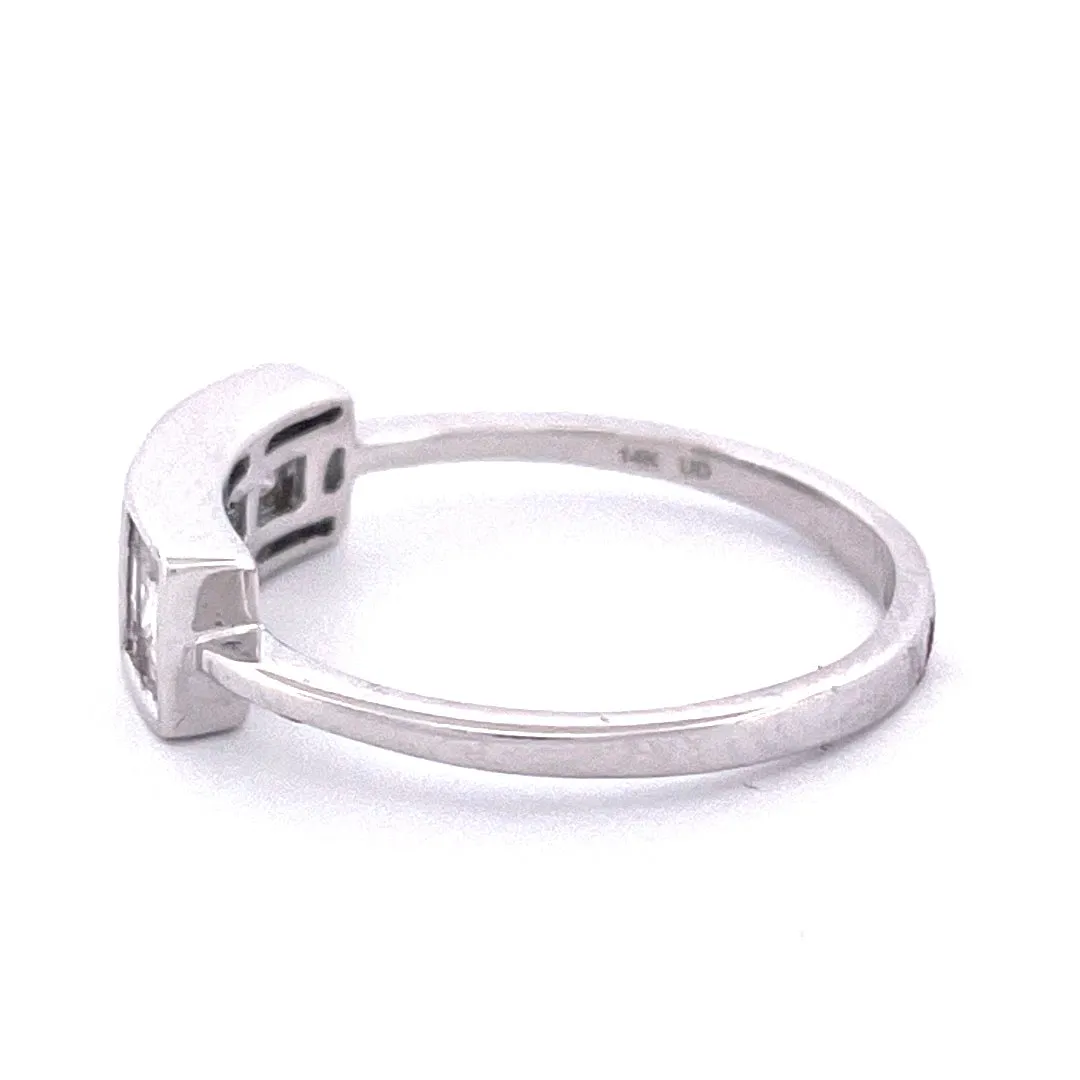 Radiant 14k White Gold Natural Diamond Ring
