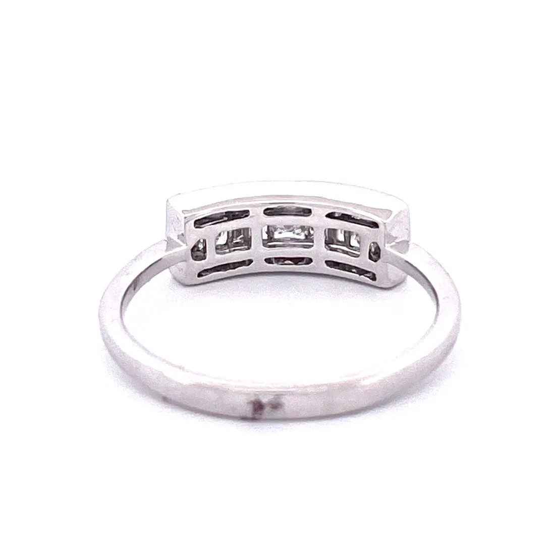 Radiant 14k White Gold Natural Diamond Ring