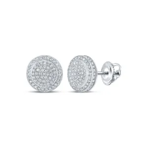 Radiant Diamond Circle Earrings - 10kt White Gold Sparkling Delight