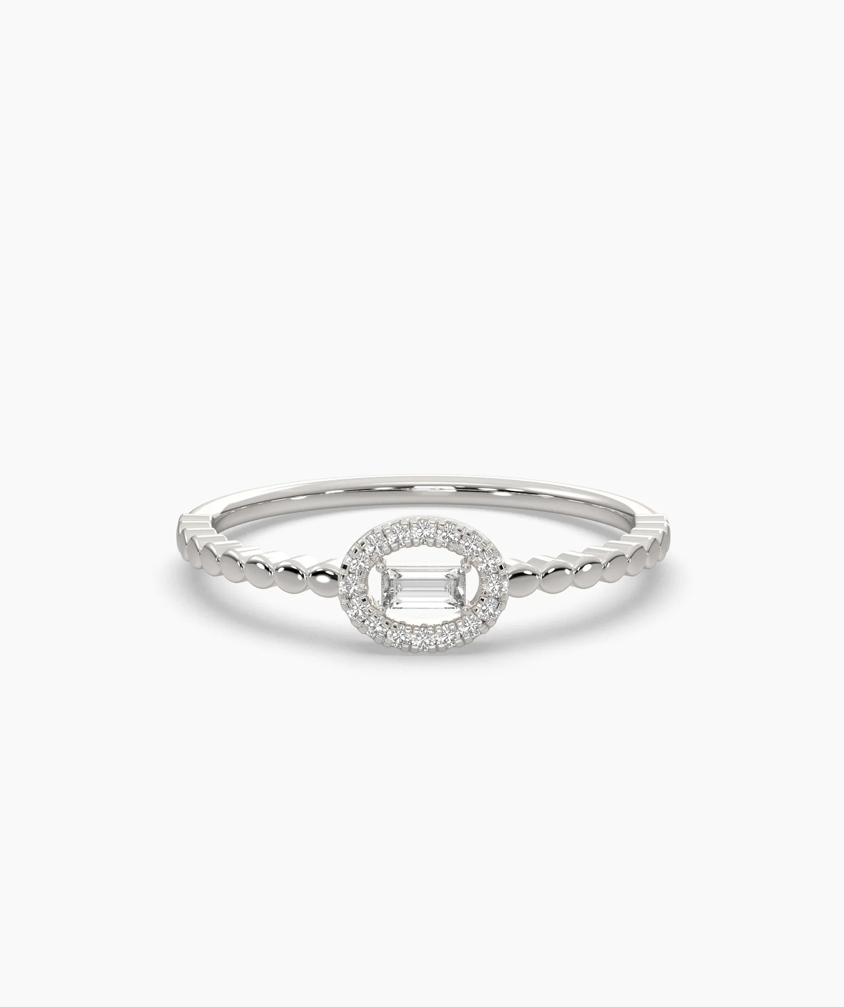 Regal Reflection Baguette Halo Ring