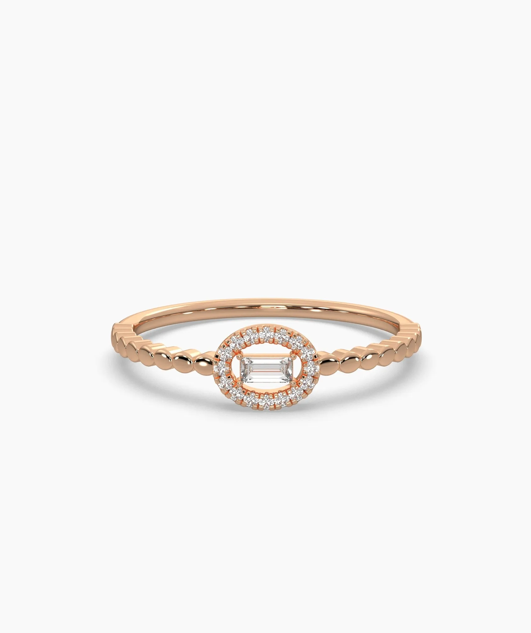 Regal Reflection Baguette Halo Ring
