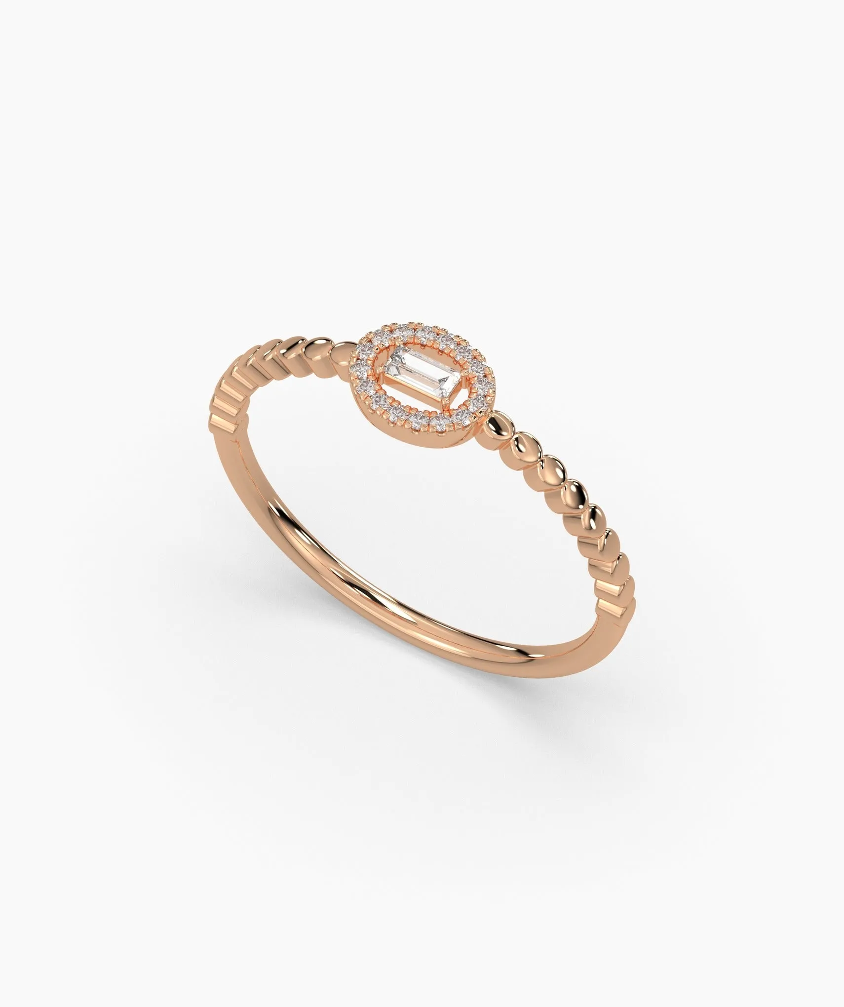 Regal Reflection Baguette Halo Ring