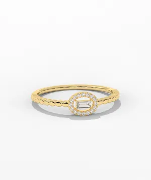 Regal Reflection Baguette Halo Ring