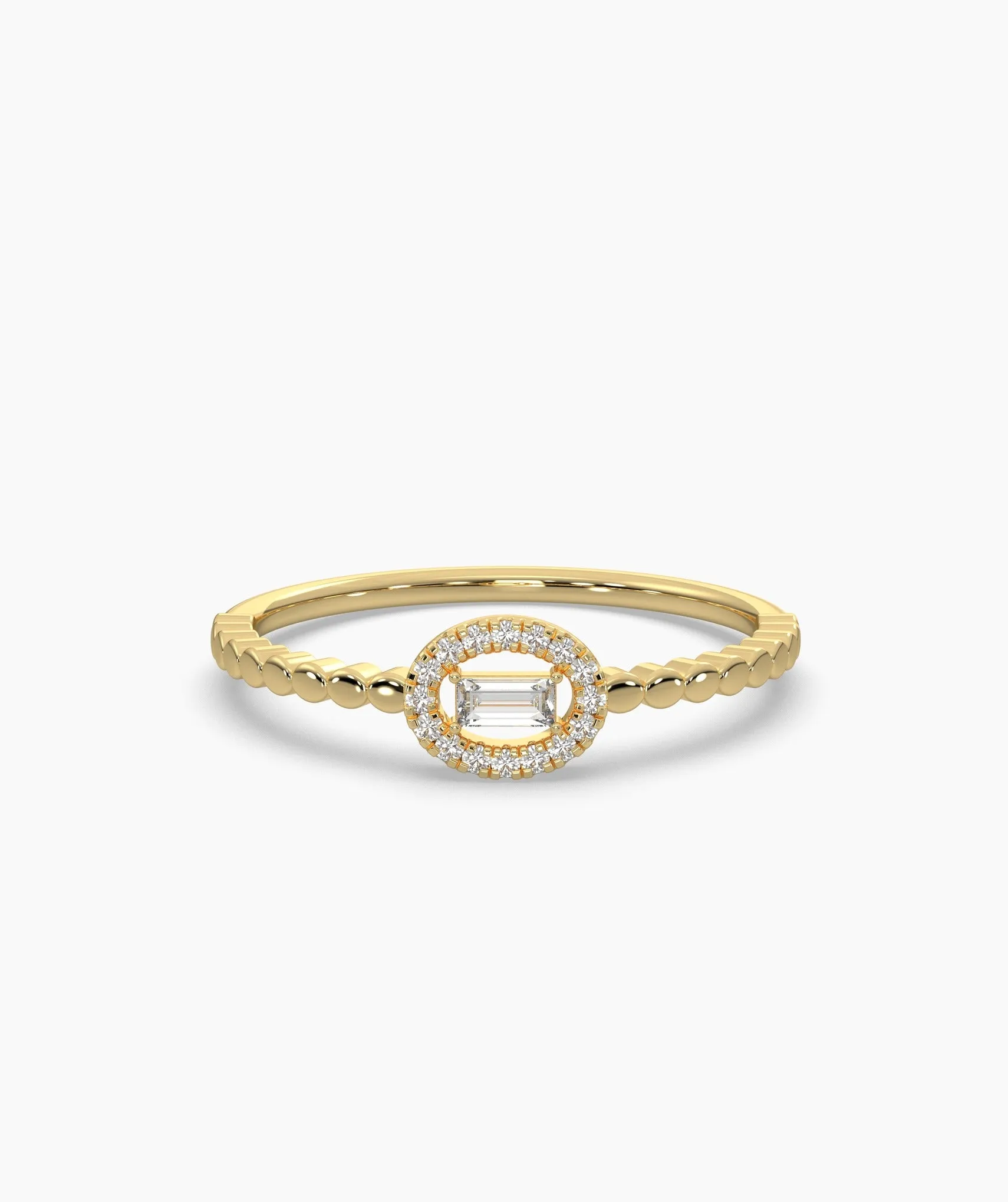 Regal Reflection Baguette Halo Ring