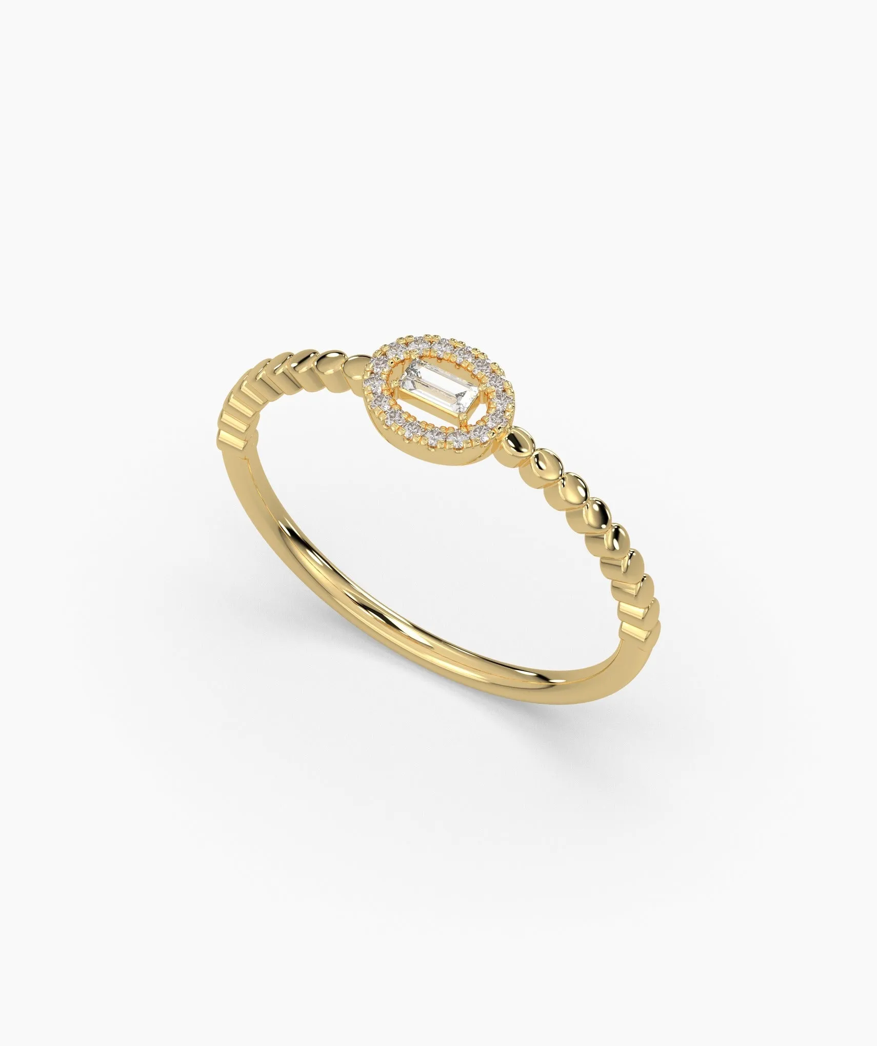 Regal Reflection Baguette Halo Ring