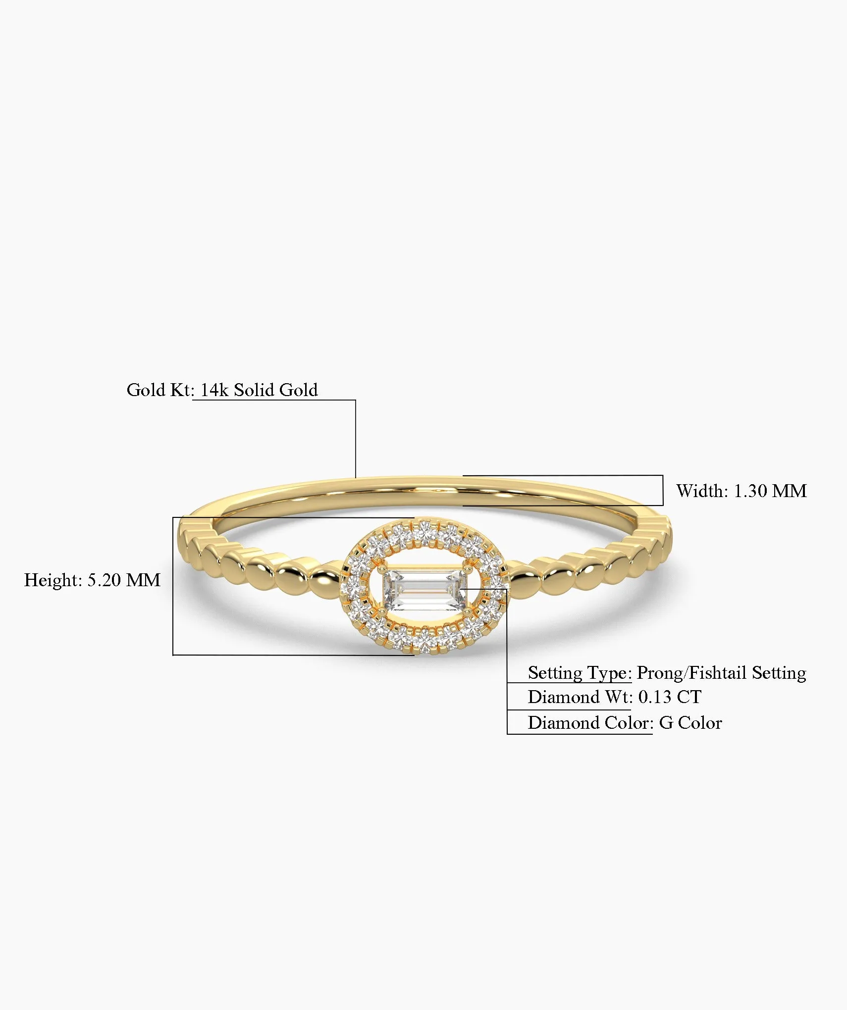 Regal Reflection Baguette Halo Ring