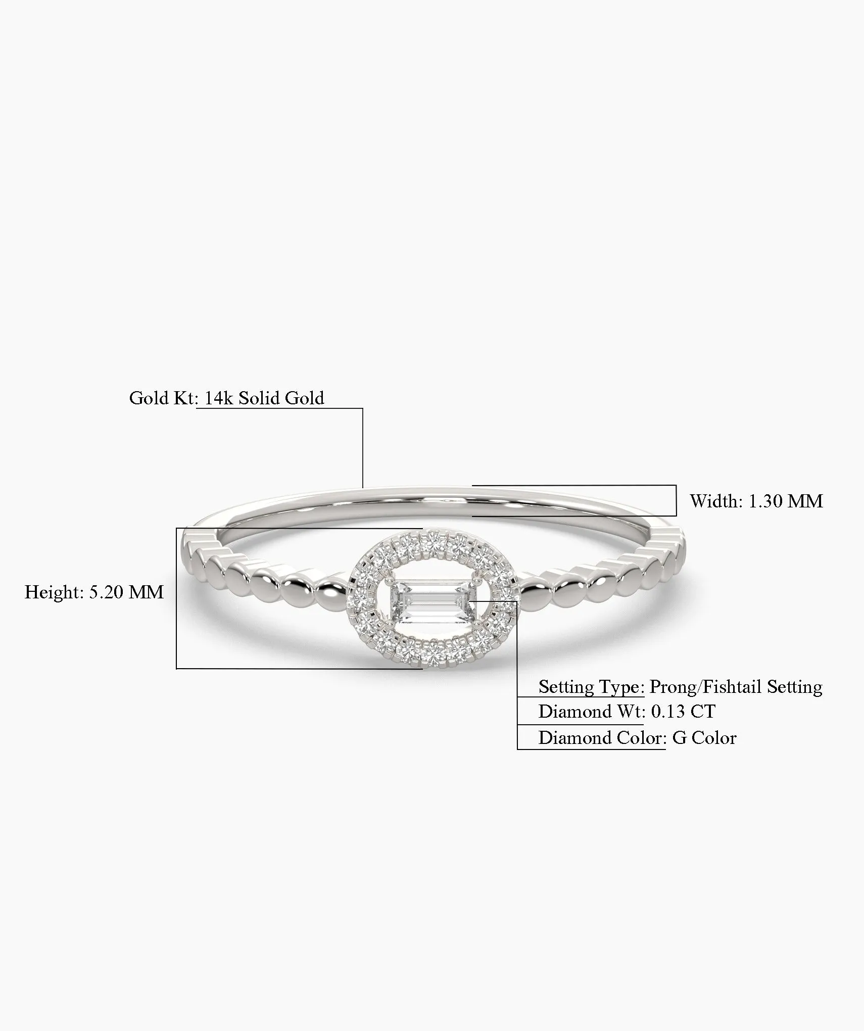 Regal Reflection Baguette Halo Ring