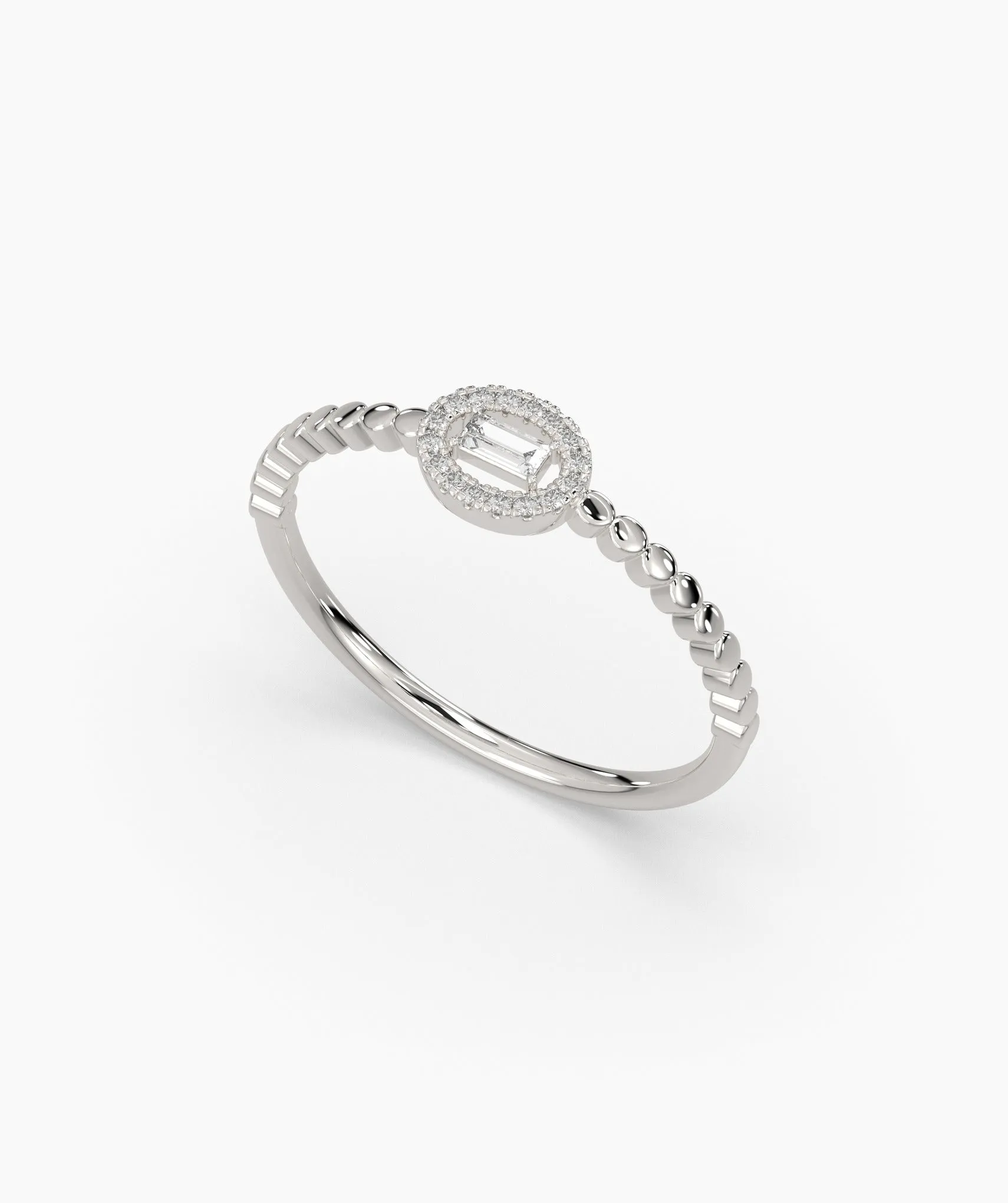 Regal Reflection Baguette Halo Ring