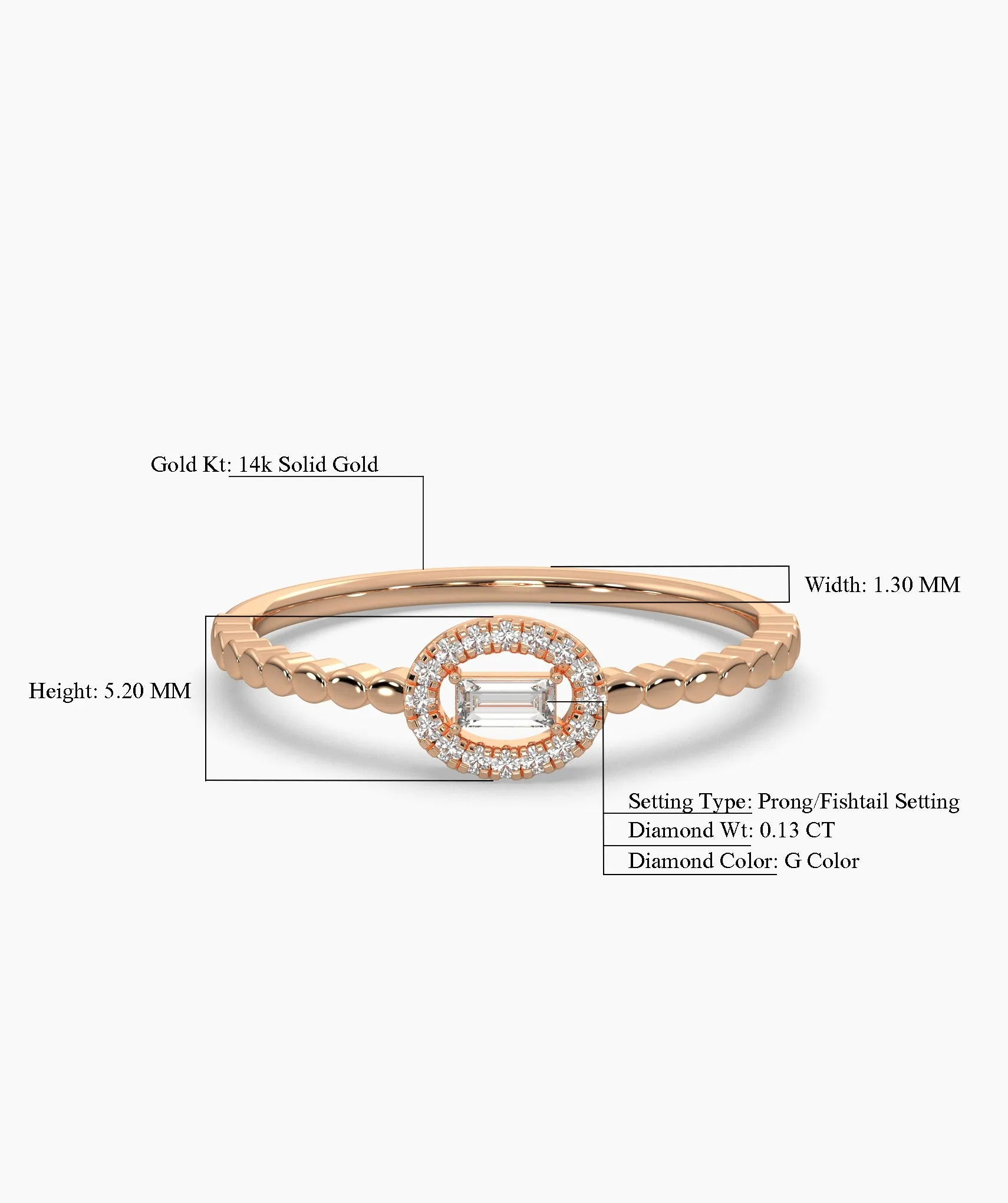 Regal Reflection Baguette Halo Ring
