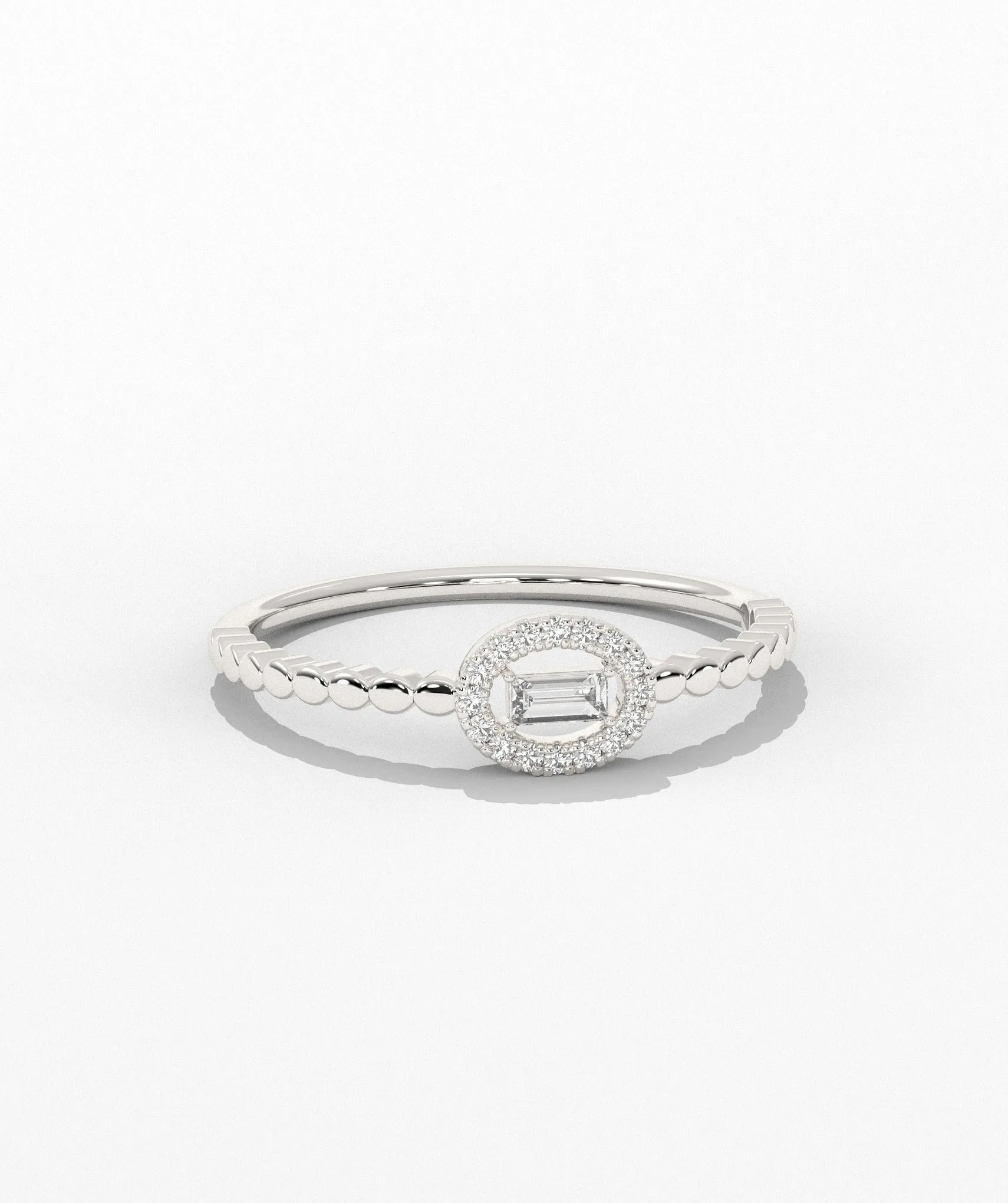 Regal Reflection Baguette Halo Ring