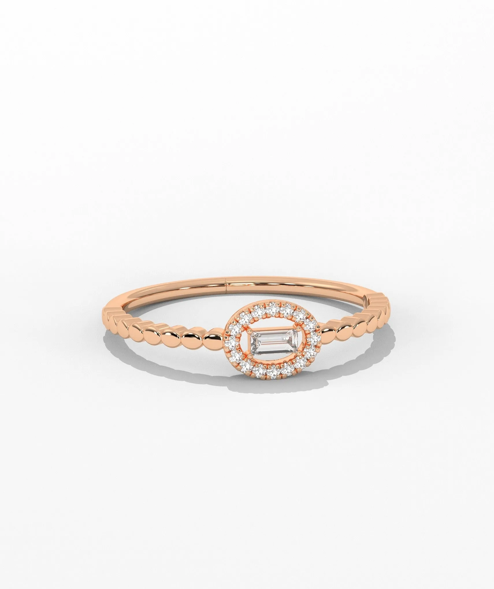 Regal Reflection Baguette Halo Ring