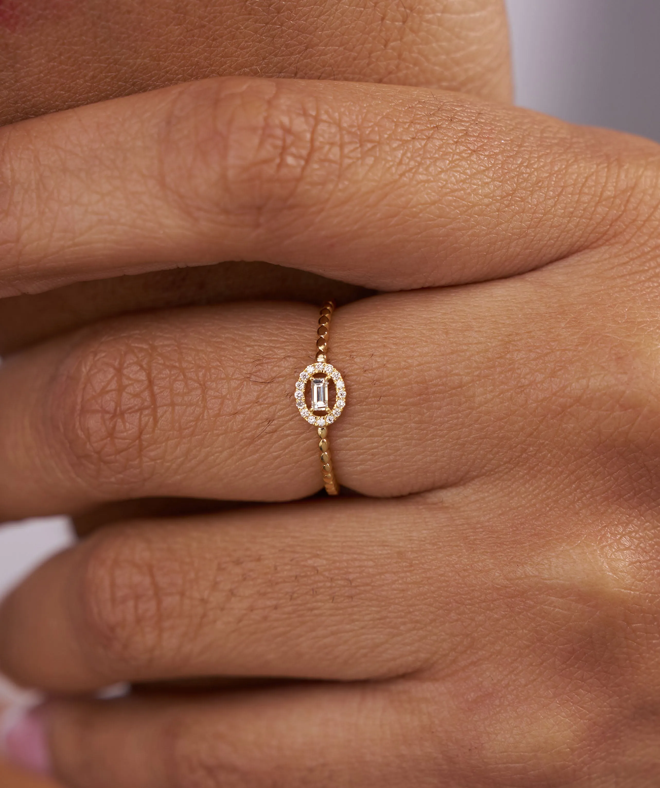 Regal Reflection Baguette Halo Ring