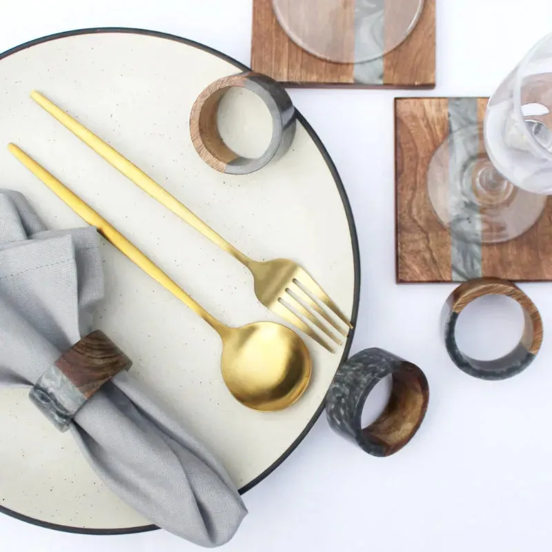 Resin Napkin Rings for Modern Table Settings | Set of 6