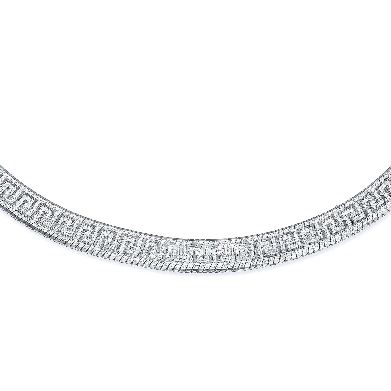 Reversible Greek Key Sterling Silver Collar Necklace or Bracelet Nickel-Free Italy