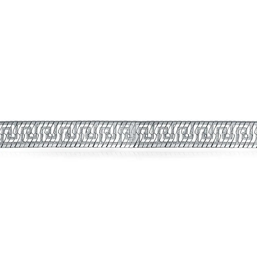 Reversible Greek Key Sterling Silver Collar Necklace or Bracelet Nickel-Free Italy