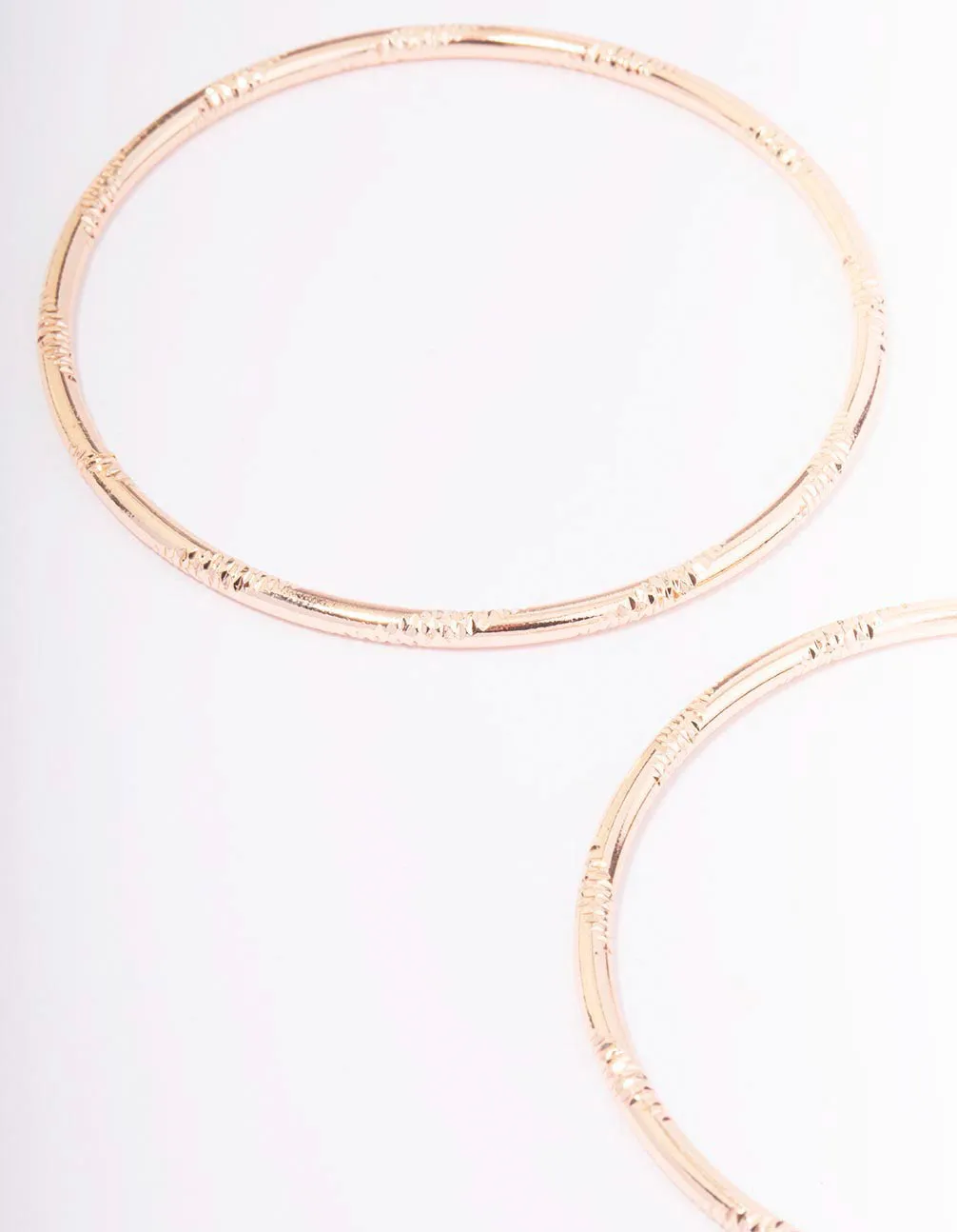 Rose Gold Textured Bangle 3-Pack
