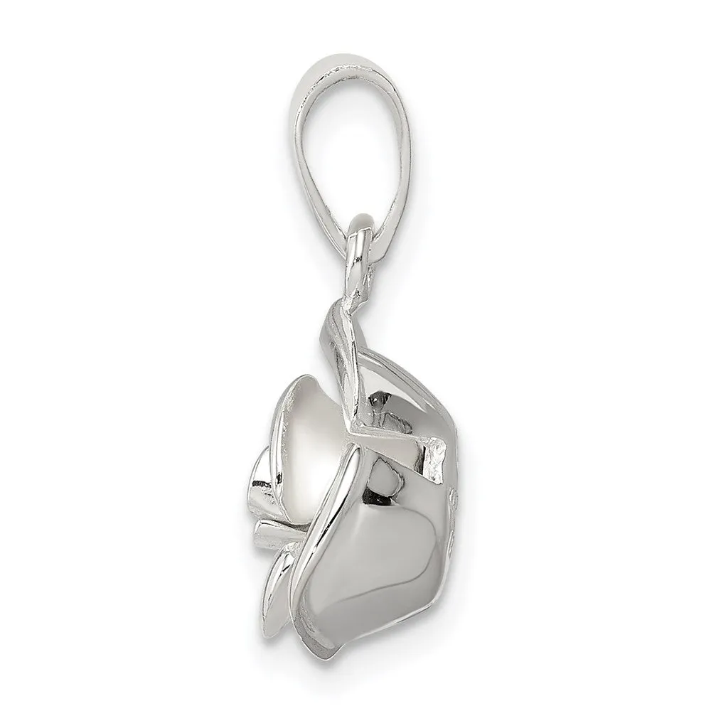 Rose Pendant in Sterling Silver