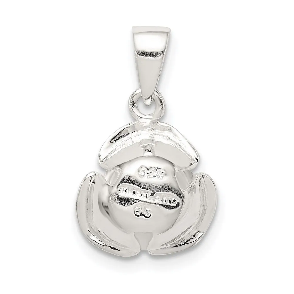 Rose Pendant in Sterling Silver
