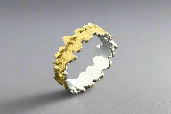 Ruffled edge ring - gold over sterling silver