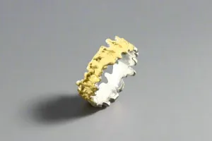 Ruffled edge ring - gold over sterling silver