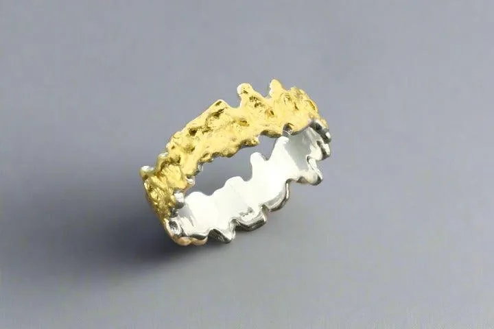Ruffled edge ring - gold over sterling silver