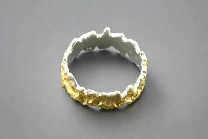Ruffled edge ring - gold over sterling silver