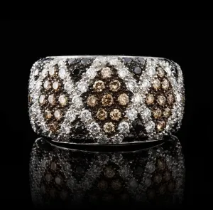 Salavetti Multi Tone Pavé Diamond Ring