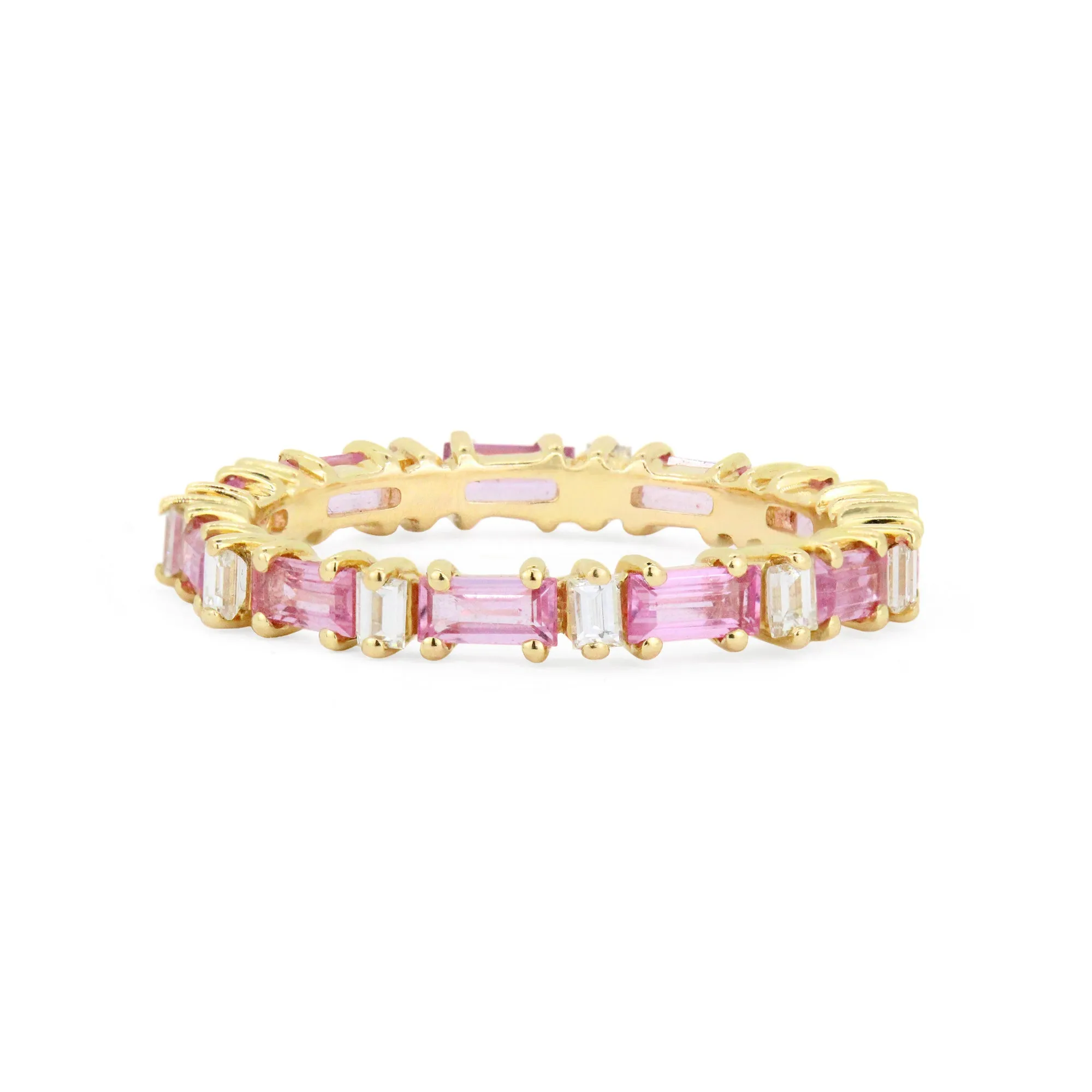 Sapphire & Diamond 14K Baguette Eternity Band