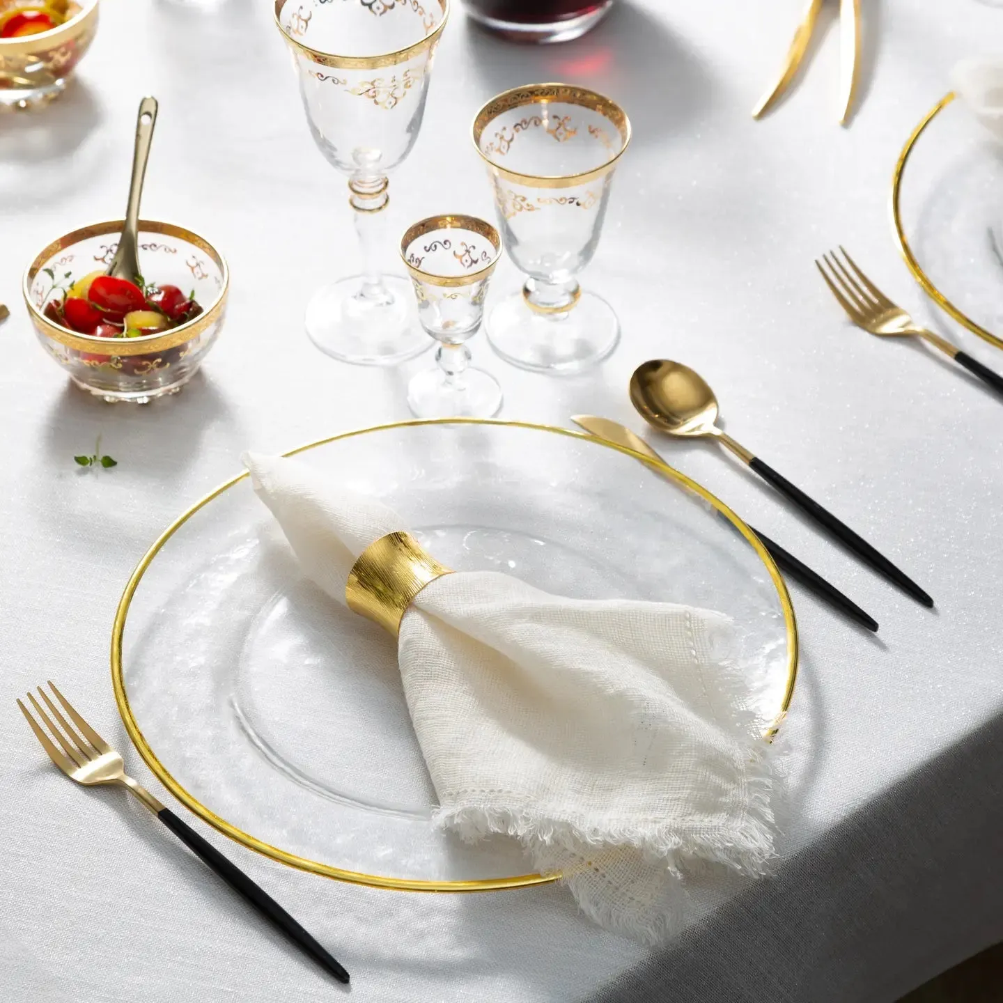 Set of 6 Gold Napkin Rings