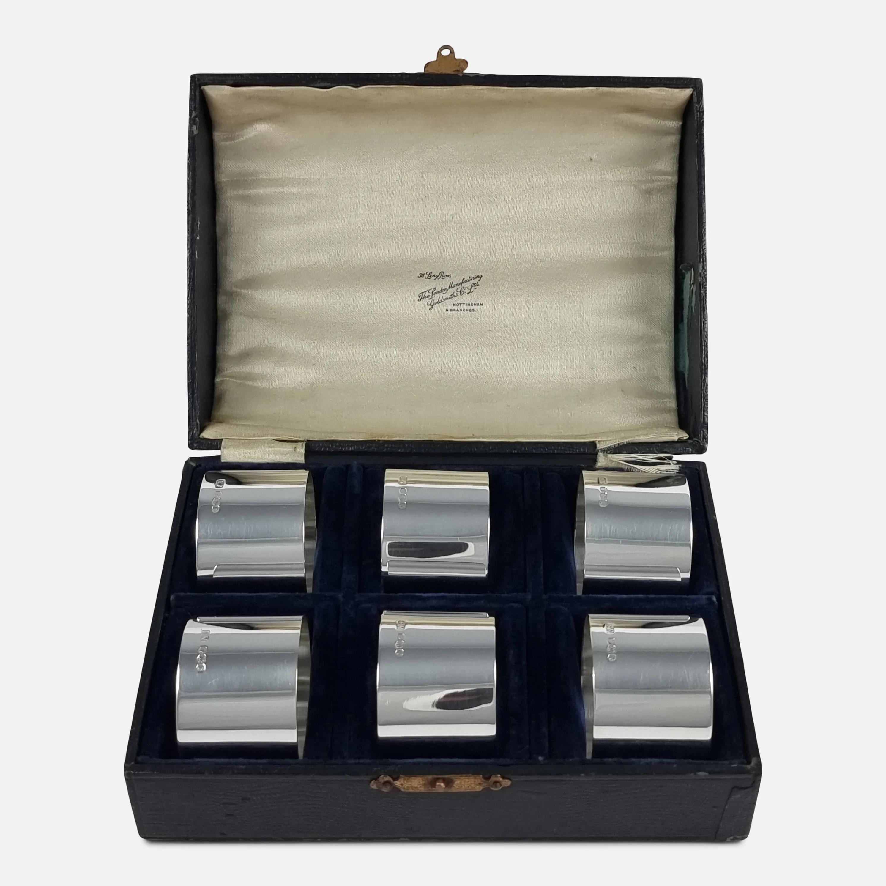 Set of Six Sterling Silver Napkin Rings - Viner's Ltd - 1934