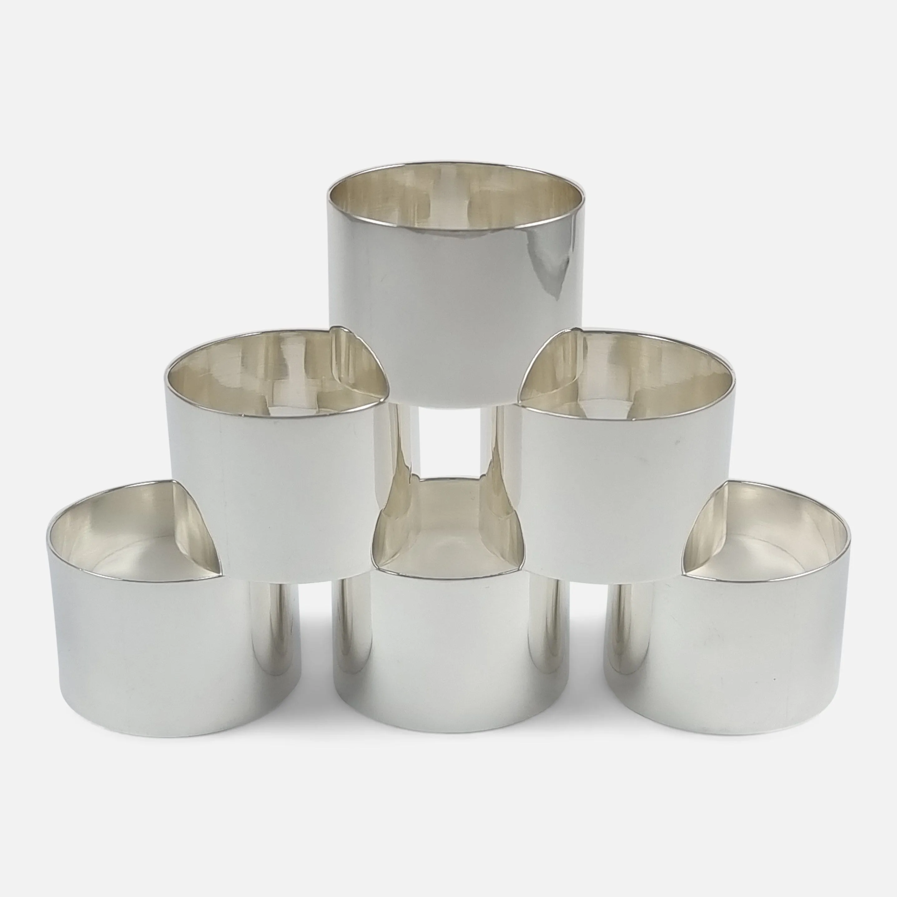 Set of Six Sterling Silver Napkin Rings - Viner's Ltd - 1934