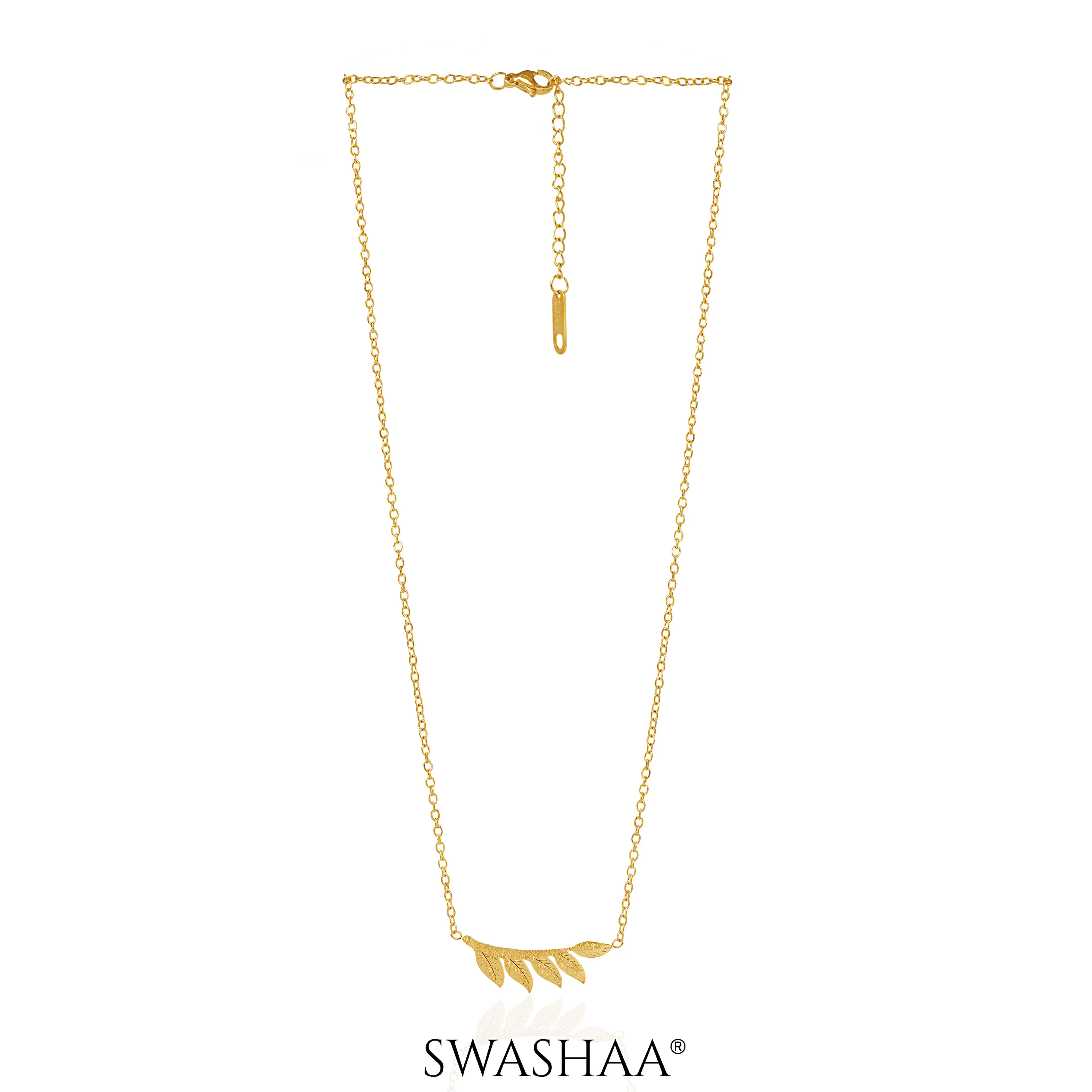 Shalakha Leaf 18K Gold Plated Necklace