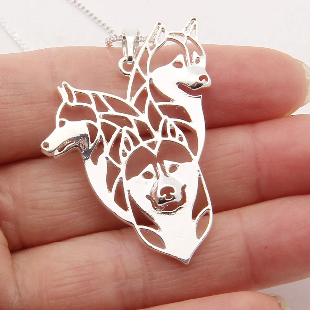 Siberian Husky Necklace 3D Cut