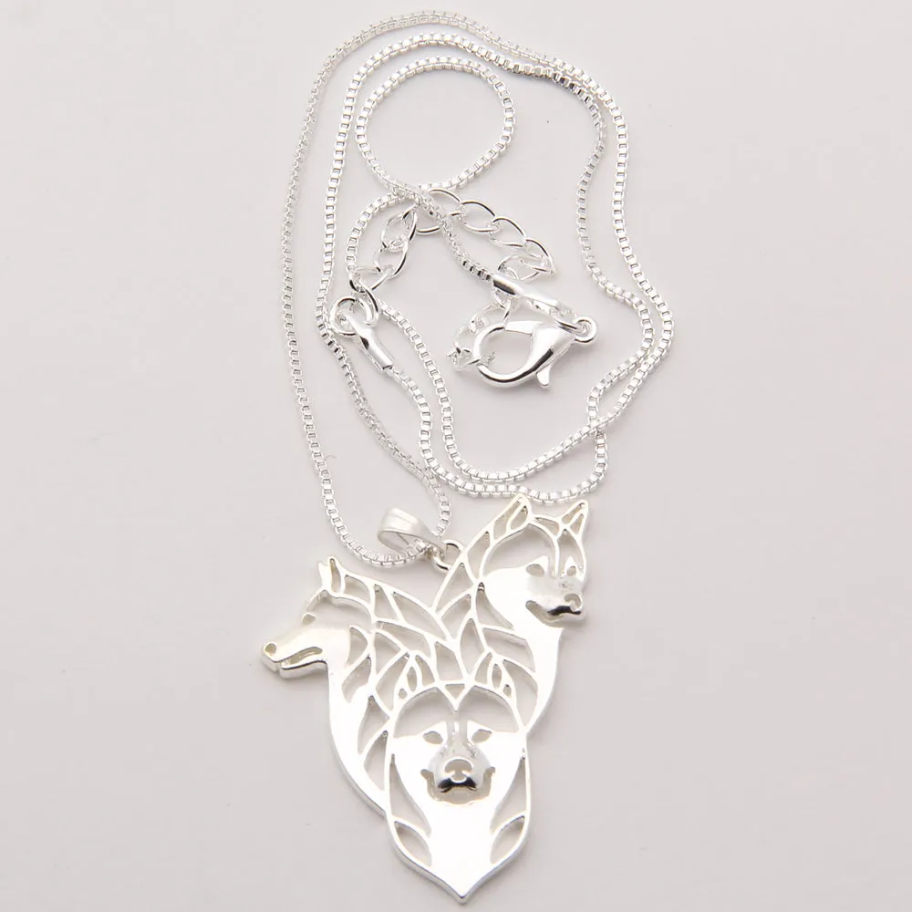 Siberian Husky Necklace 3D Cut