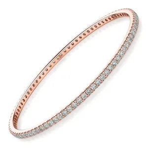 Signature Simulant Diamond 4 carat* TW round brilliant bangle in 10 carat rose gold