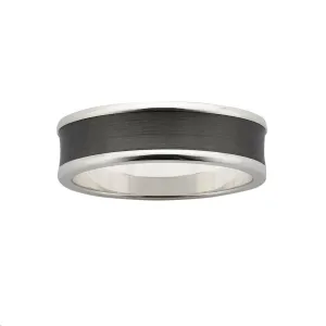 Silver & Black Zircon Wedding Ring - WD480Z-7