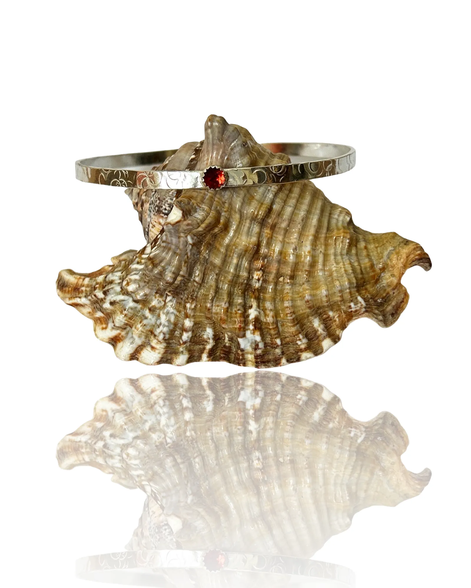 Silver Garnet Birthstone Bangles