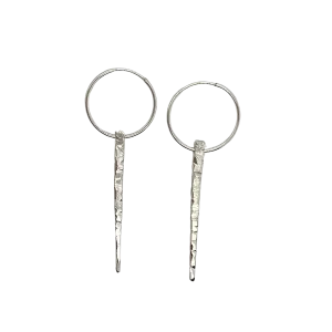 Silver Icicle Hoop Earrings