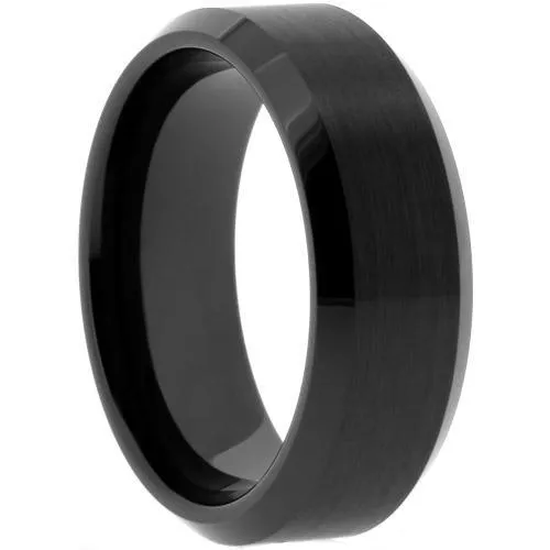 SIMPLY BLACK 8mm Men's Tungsten Ring