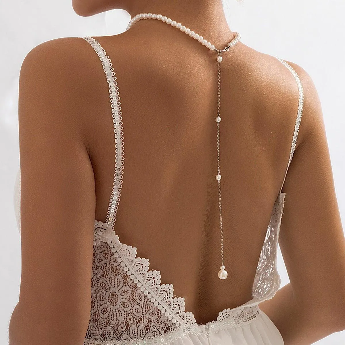 Simulated Pearls Chain Tassel