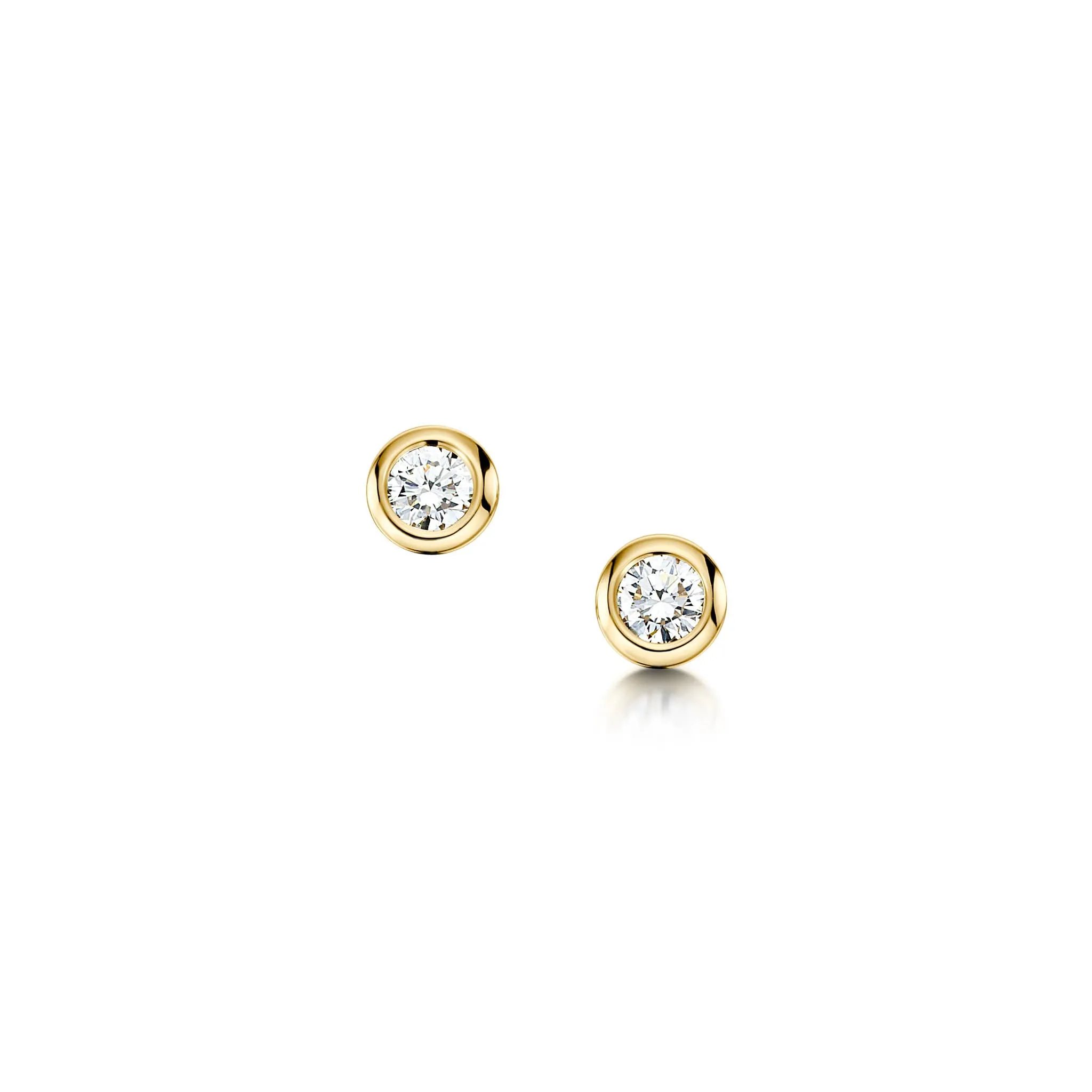 Small Diamond Solitaire Stud Earrings in 9ct Yellow Gold