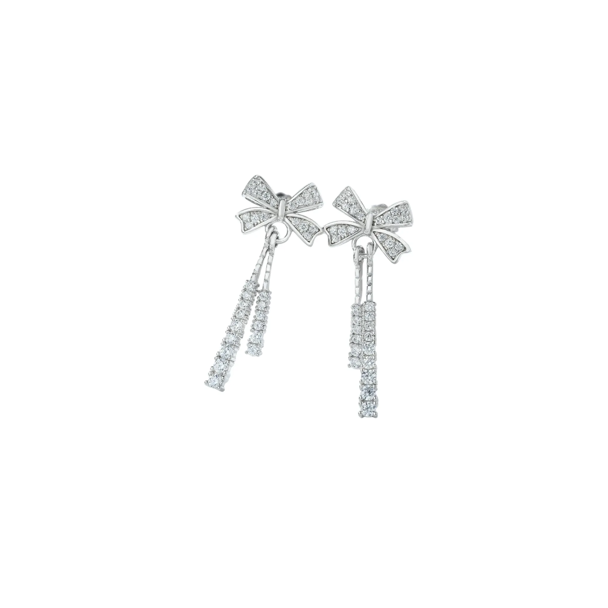 Sparkling Bow Drop Earrings