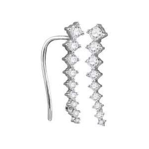 Sparkling Cascade Diamond Climber Earrings