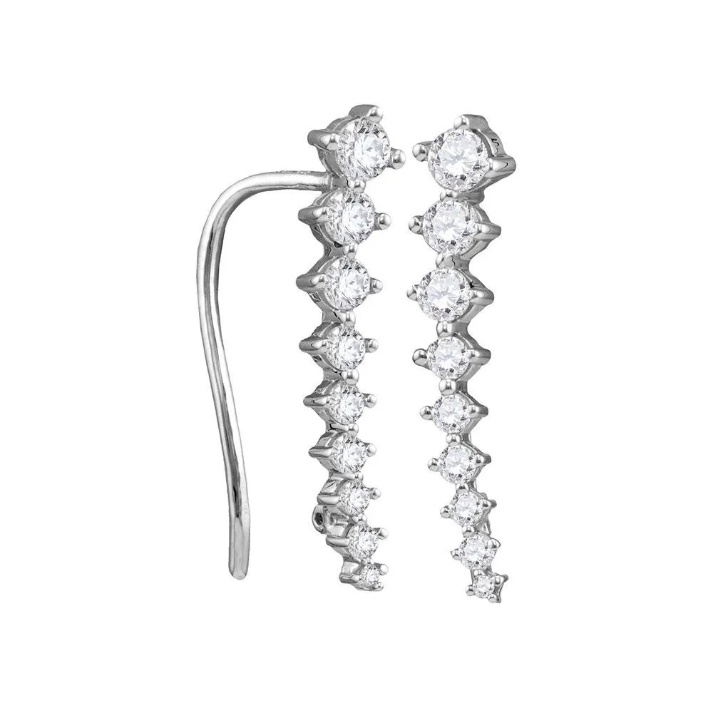 Sparkling Cascade Diamond Climber Earrings
