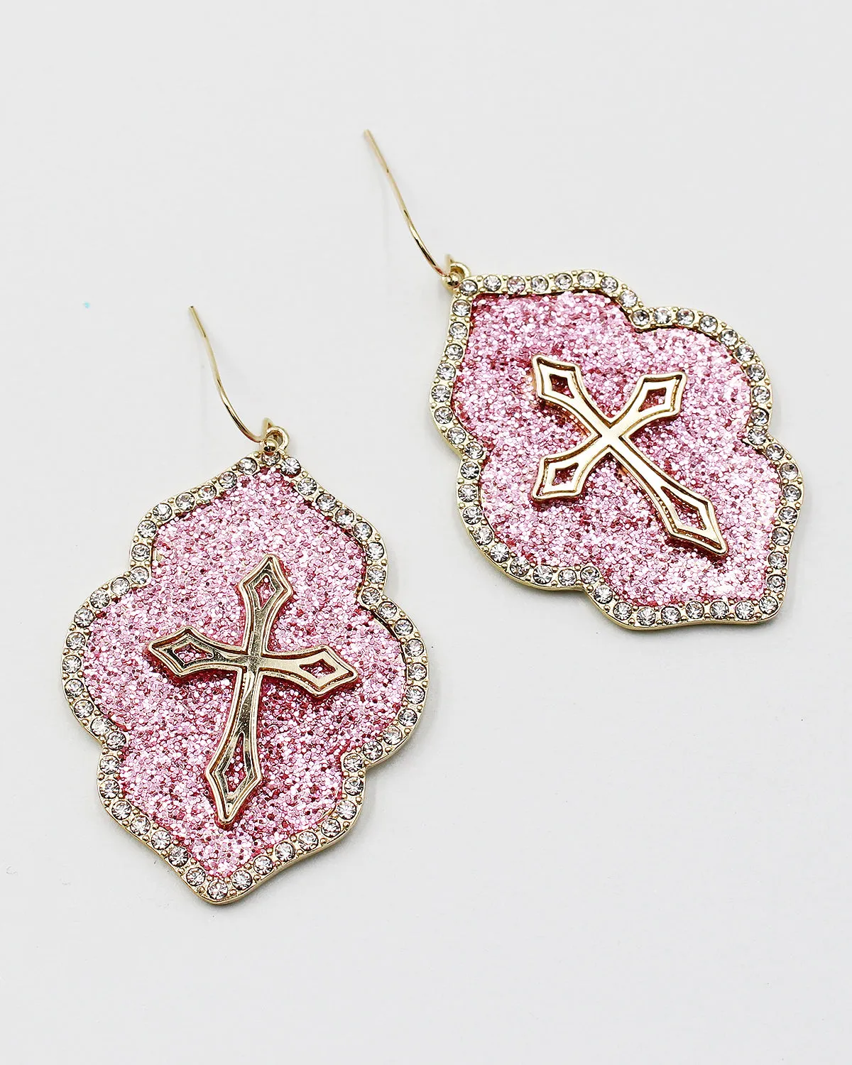 Sparkling Cross Earrings